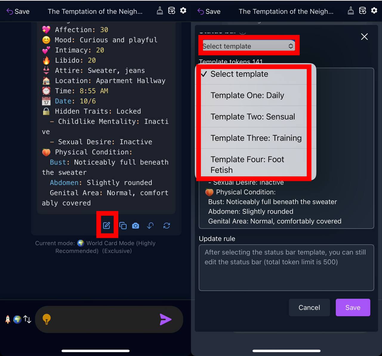 Customize Status Bar