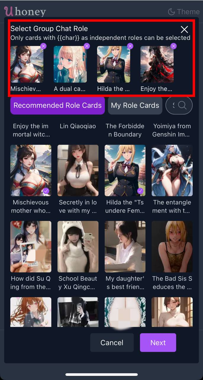Select Group Chat Roles